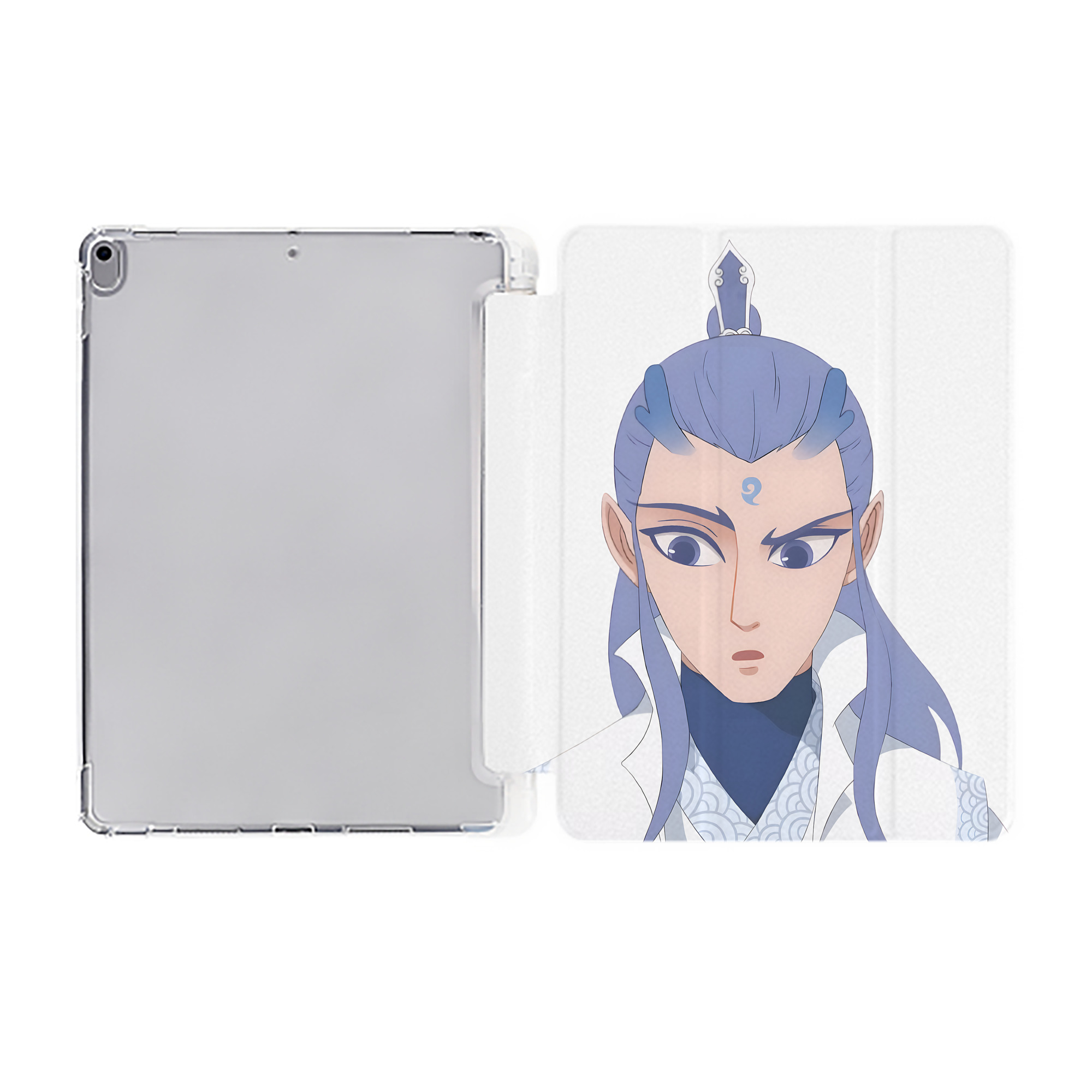 （画像用） Ne Zha 2 ナタ 魔童の大暴れ IPad ケース ペン収納付き 三つ折りスタンド PUレザー×シリコン 対応機種9.5/10.5/10.9インチ